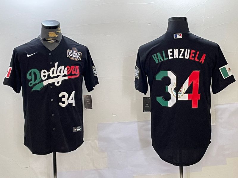 Men Los Angeles Dodgers #34 Valenzuela Black Game 2024 Nike MLB Jersey style 112022